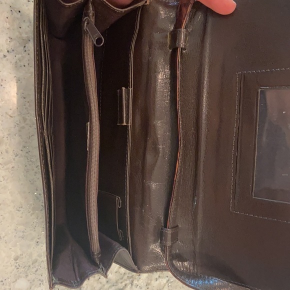 TUSK brown crocodile print cross body bag - Picture 3 of 4